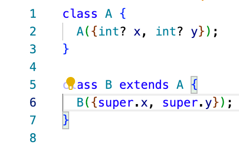 Visual Studio Code after converting to super parameters.