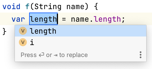 IntelliJ IDEA after extracting a local variable.