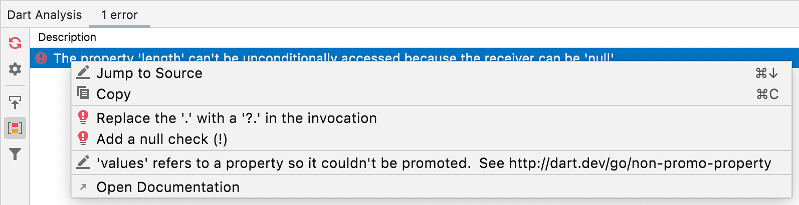 IDE context menu showing Jump to Source and Open Documentation options.