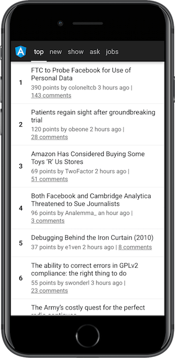 Hacker News clone built with Dart.