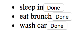TODO list application built in the tutorial.