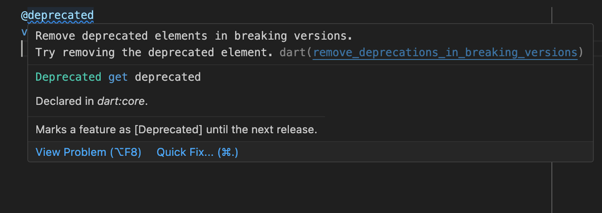 Example for the remove deprecations in breaking versions lint.